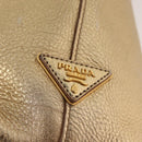 PRADA Tote Bag Leather Gold Tone Auth ka143A-17