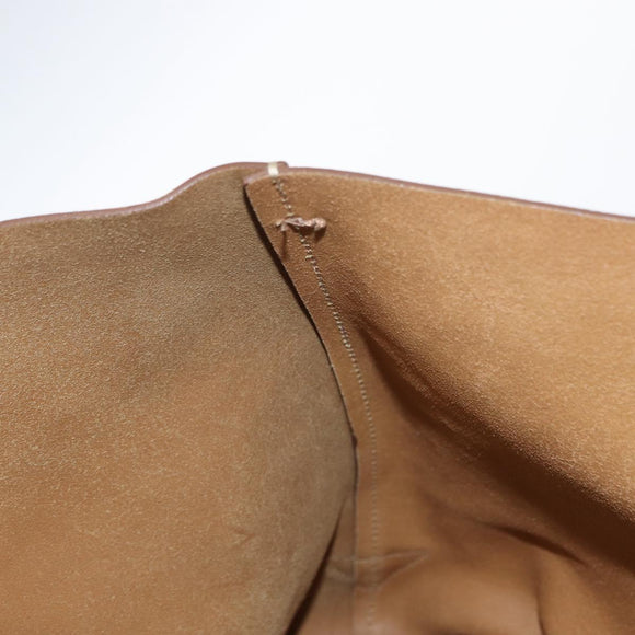 PRADA Tote Bag Leather Gold Tone Auth ka143A
