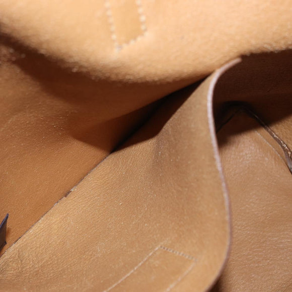 PRADA Tote Bag Leather Gold Tone Auth ka143