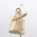 PRADA Tote Bag Leather Gold Tone Auth ka143A-21