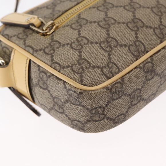 GUCCI GG Supreme Shoulder Bag PVC Beige Gold 201447 Auth ka1430