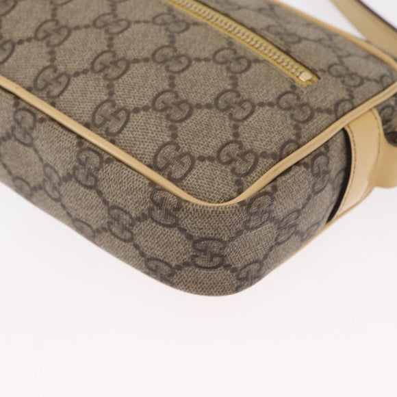 GUCCI GG Supreme Shoulder Bag PVC Beige Gold 201447 Auth ka1430