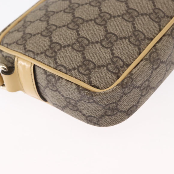 GUCCI GG Supreme Shoulder Bag PVC Beige Gold 201447 Auth ka1430
