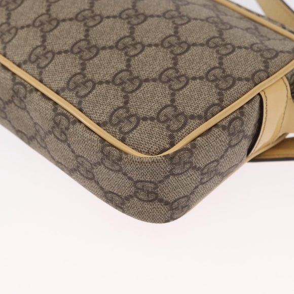 GUCCI GG Supreme Shoulder Bag PVC Beige Gold 201447 Auth ka1430