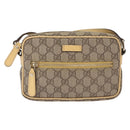 GUCCI GG Supreme Shoulder Bag PVC Beige Gold 201447 Auth ka1430-13