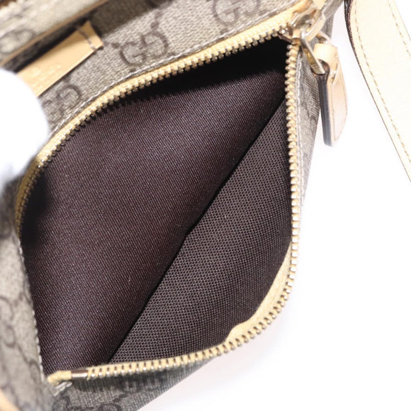 GUCCI GG Supreme Shoulder Bag PVC Beige Gold 201447 Auth ka1430