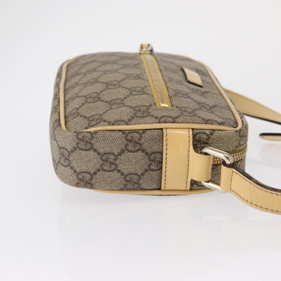 GUCCI GG Supreme Shoulder Bag PVC Beige Gold 201447 Auth ka1430