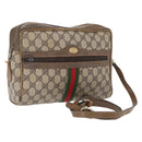 GUCCI GG Supreme Web Sherry Line Shoulder Bag PVC Beige Gold Red Auth ka1433-1