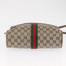 GUCCI GG Supreme Web Sherry Line Shoulder Bag PVC Beige Gold Red Auth ka1433-11