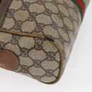 GUCCI GG Supreme Web Sherry Line Shoulder Bag PVC Beige Gold Red Auth ka1433-12