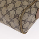 GUCCI GG Supreme Web Sherry Line Shoulder Bag PVC Beige Gold Red Auth ka1433-15