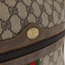 GUCCI GG Supreme Web Sherry Line Shoulder Bag PVC Beige Gold Red Auth ka1433-18