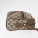 GUCCI GG Supreme Web Sherry Line Shoulder Bag PVC Beige Gold Red Auth ka1433-4