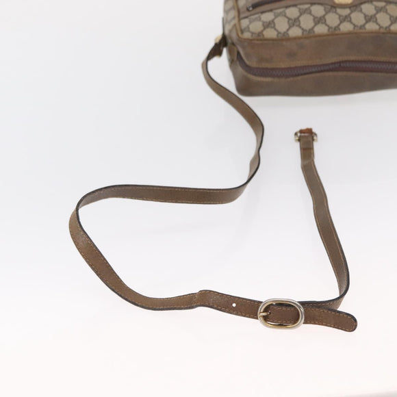 GUCCI GG Supreme Web Sherry Line Shoulder Bag PVC Beige Gold Red Auth ka1433