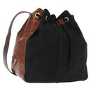 PRADA Shoulder Bag Nylon Leather Black Gold Auth ka1434-1
