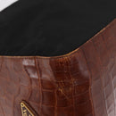 PRADA Shoulder Bag Nylon Leather Black Gold Auth ka1434-10