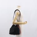 PRADA Shoulder Bag Nylon Leather Black Gold Auth ka1434-24