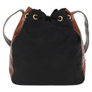 PRADA Shoulder Bag Nylon Leather Black Gold Auth ka1434-2