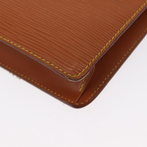 LOUIS VUITTON Epi Pochette Homme Bag Brown Zipangu Gold M52528 LV Auth ka1437