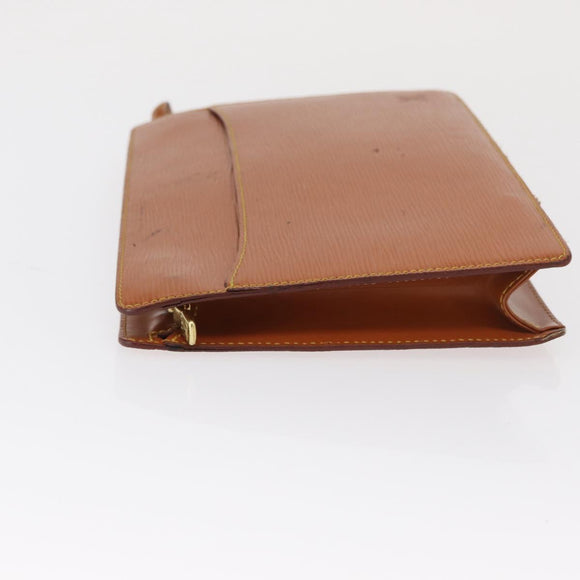LOUIS VUITTON Epi Pochette Homme Bag Brown Zipangu Gold M52528 LV Auth ka1437