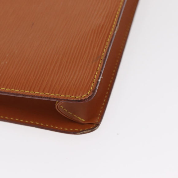 LOUIS VUITTON Epi Pochette Homme Bag Brown Zipangu Gold M52528 LV Auth ka1437