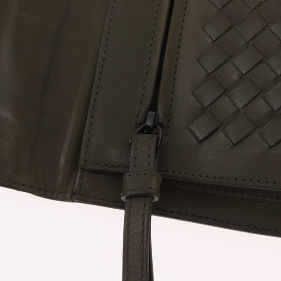 BOTTEGA VENETA INTRECCIATO Clutch Bag Leather Beige Auth ka1441