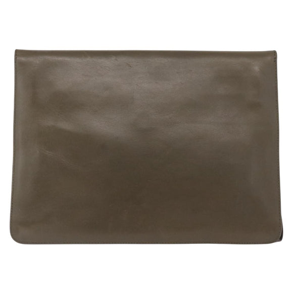 BOTTEGA VENETA INTRECCIATO Clutch Bag Leather Beige Auth ka1441