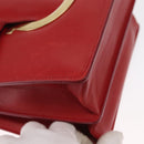 Salvatore Ferragamo Chain Shoulder Bag Leather Red Gold Auth ka1446-10