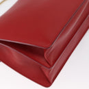 Salvatore Ferragamo Chain Shoulder Bag Leather Red Gold Auth ka1446-12
