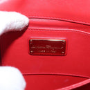 Salvatore Ferragamo Chain Shoulder Bag Leather Red Gold Auth ka1446-15