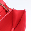 Salvatore Ferragamo Chain Shoulder Bag Leather Red Gold Auth ka1446-17