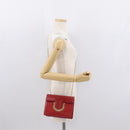 Salvatore Ferragamo Chain Shoulder Bag Leather Red Gold Auth ka1446-24