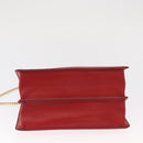 Salvatore Ferragamo Chain Shoulder Bag Leather Red Gold Auth ka1446-9