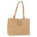 Salvatore Ferragamo Vala Tote Bag Leather Beige Gold Auth ka1447-1