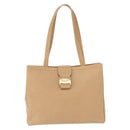 Salvatore Ferragamo Vala Tote Bag Leather Beige Gold Auth ka1447-2
