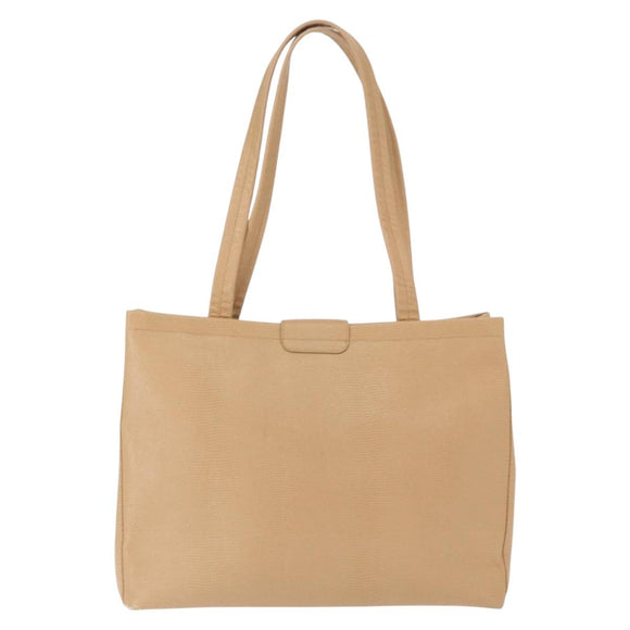 Salvatore Ferragamo Vala Tote Bag Leather Beige Gold Auth ka1447