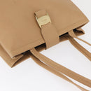 Salvatore Ferragamo Vala Tote Bag Leather Beige Gold Auth ka1447-6