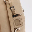 PRADA Tote Bag Leather Beige Silver Auth ka1448-15