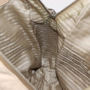 PRADA Tote Bag Leather Beige Silver Auth ka1448-20
