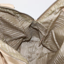 PRADA Tote Bag Leather Beige Silver Auth ka1448-21