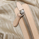 PRADA Tote Bag Leather Beige Silver Auth ka1448-23