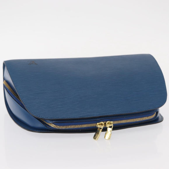 LOUIS VUITTON Epi Dauphine GM Pouch Blue M48435 LV Auth ka145
