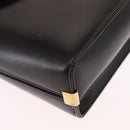 Christian Dior Hand Bag Leather 2way Black Gold Auth ka1452-12