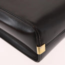 Christian Dior Hand Bag Leather 2way Black Gold Auth ka1452-15