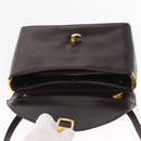 Christian Dior Hand Bag Leather 2way Black Gold Auth ka1452-17