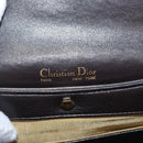 Christian Dior Hand Bag Leather 2way Black Gold Auth ka1452-18