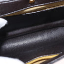 Christian Dior Hand Bag Leather 2way Black Gold Auth ka1452-19