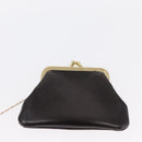 Christian Dior Hand Bag Leather 2way Black Gold Auth ka1452-25