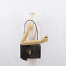 Christian Dior Hand Bag Leather 2way Black Gold Auth ka1452-28