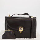 Christian Dior Hand Bag Leather 2way Black Gold Auth ka1452-29